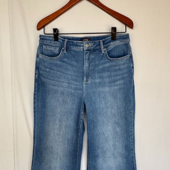 NYDJ Mia Palazzo Jeans: Fairmont Wash LIFTXTUCK High Waist Wide Leg Size 10 - Picture 4 of 15